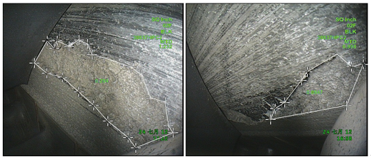 內窺鏡傳統雙物鏡測量技術的分段測量示意圖